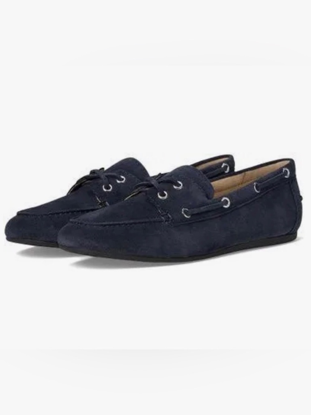 Marc Fisher Uleena Suede Boat Loafers Medium Blue Lace Up Size-7.5 NIB